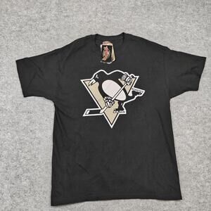 Pittsburgh Penguins Shirt Mens Large Black NHL Hockey Old Time Hockey Graphic